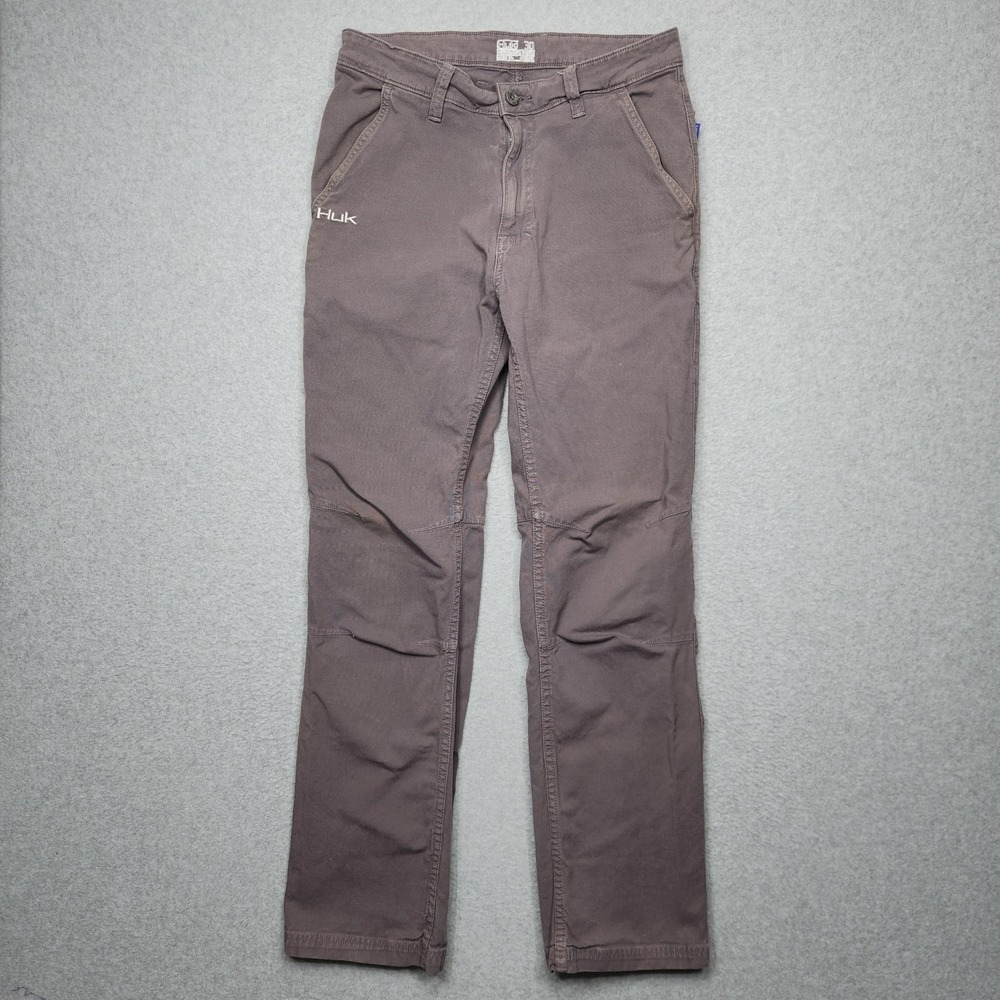 HUK Pants‎ 30x30 Brown Taupe Performance Fishing Trawler Bottoms Canvas